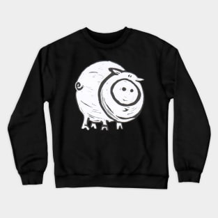 Pig, black and white. Crewneck Sweatshirt